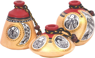 

VarEesha Terracotta Vase(5 inch, Gold)