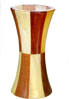 

Bgroovy Wooden Vase(8 inch, Brown, Beige)