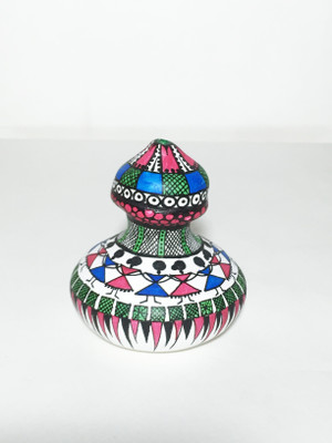 

U-arte TRIBAL WORK Terracotta Vase(3.54 inch, Multicolor)