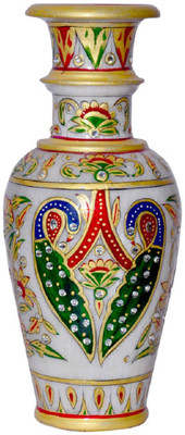 

Pooja Creation Stoneware Vase(8 inch, White)