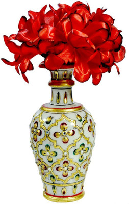 

Pooja Creation Stoneware Vase(6 inch, White)