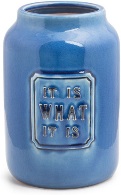 

Chumbak It Is What It Is Vase - Yellow Ceramic Vase(9 inch, Blue)