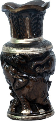 Craft Trade Designer Wooden Shikar Vase Wooden Vase(4 inch, Brown)