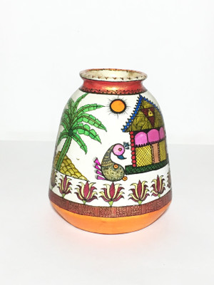 

U-arte HUTTY POT Terracotta Vase(5.11 inch, Multicolor)