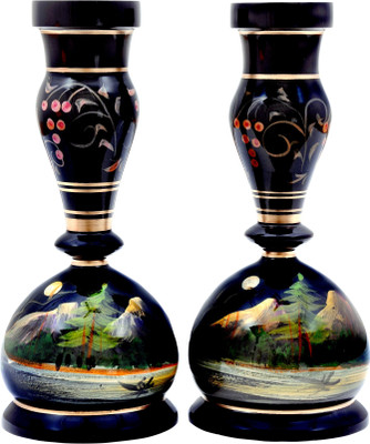 

Genius Bird Wooden Vase(8 inch, Multicolor, Black)