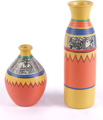 

VarEesha Terracotta Vase(9 inch, Multicolor)