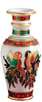 

Chitra Handicraft Marble Flower Stoneware Vase(9 inch, Multicolor)