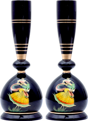 

Genius Bird Wooden Vase(8.1 inch, Black, Multicolor)