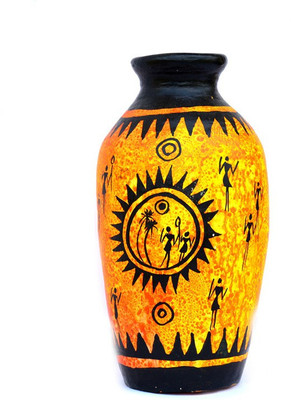 

Art Godaam Terracotta Vase(9 inch, Orange)