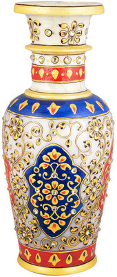 

Chitra Handicraft Marble Rajasthani Decorative Flower Stoneware Vase(9 inch, Multicolor)