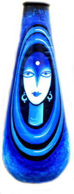 

Art Godaam Terracotta Vase(24 inch, Blue)
