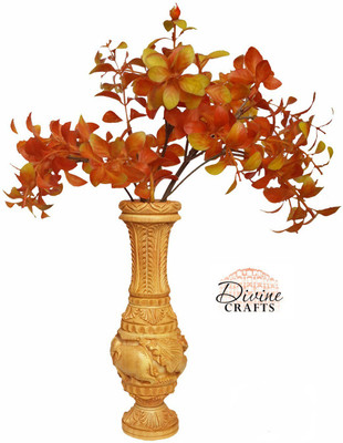 

DivineCrafts Hunting Theme Flower pot Wooden Vase(8 inch, Brown)