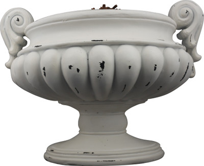 

ANSAVV ANTIQUE VASE Polyresin Vase(10.6 inch, White)