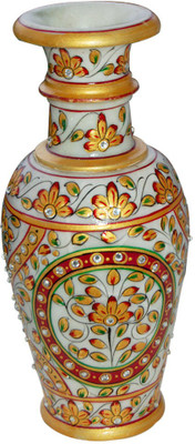 

Shreeng Kundan & Meenakari Work Vase : Marble Flower Vases Gold Plated Vase(9 inch, Multicolor)