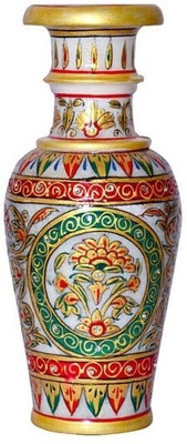 

Chitra Handicraft Marble Flower Pot Stoneware Vase(9 inch, Multicolor)