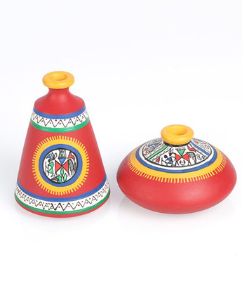 

VarEesha Terracotta Vase(5 inch, Red)