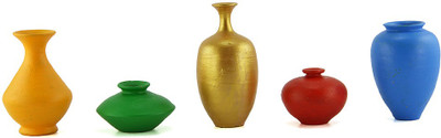 

eKolhapuri Terracotta Vase(2 inch, Multicolor)