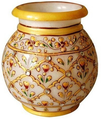 

Shreeng Gold Painted Round Flower Vase Gold Plated Vase(5 inch, Multicolor)