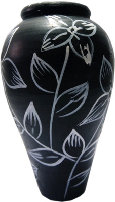 

Amazin Shantiniketan Terracotta Pot Terracotta Vase(3.5 inch, Black, White)