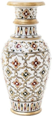 

Chitra Handicraft Marble Flower Pot Stoneware Vase(9 inch, Multicolor)