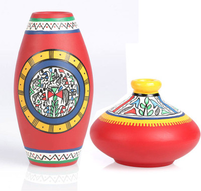 

VarEesha Terracotta Vase(11 inch, Red)