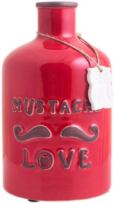Chumbak Ceramic Vase(8.5 inch, Red)