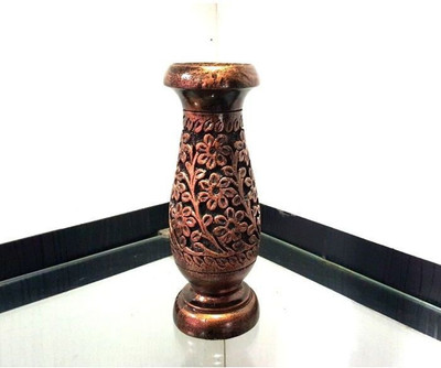 

Craftatoz Wooden Vase(10 inch, Brown)