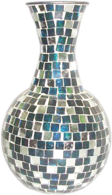 

Art N Crafts Iron Vase(9.5 inch, Blue, White)