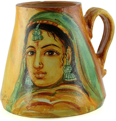 

eKolhapuri Terracotta Vase(5 inch, Green)