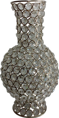 

Decor8 Flower Iron, Crystal Vase(12 inch, Silver)