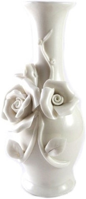 

Amazin White Ceramic Flower Vase Ceramic Vase(6 inch, White)