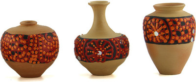 

eKolhapuri Terracotta Vase(2 inch, Multicolor)