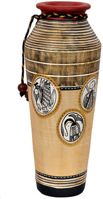 

VarEesha Terracotta Vase(13 inch, Gold)