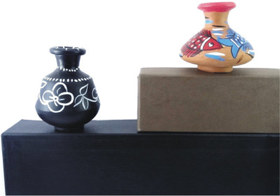 

Amazin Decorative Pot pair set Terracotta Vase(8 inch, Multicolor)