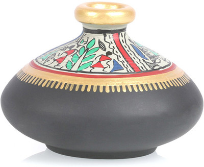 

VarEesha Terracotta Vase(3 inch, Black)