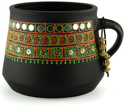 

eKolhapuri Terracotta Vase(4.92 inch, Black)
