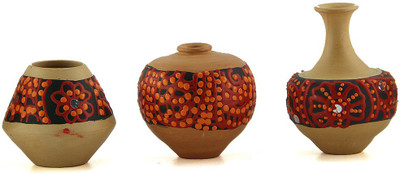 

eKolhapuri Terracotta Vase(2 inch, Multicolor)