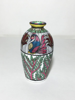 

U-arte PEACOCK LEAF Terracotta Vase(4.33 inch, Multicolor)