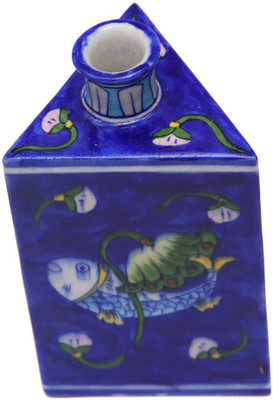 

Shilpbazaar Fish Print Pottery Vase(20.32 inch, Blue)
