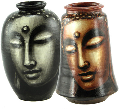

eKolhapuri Terracotta Vase(5 inch, Multicolor)