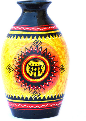 

Art Godaam Hand painted vase Terracotta Vase(9 inch, Multicolor)