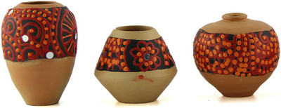 

eKolhapuri Terracotta Vase(2 inch, Multicolor)