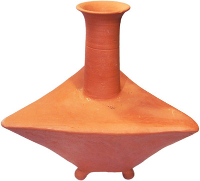 

Karukraft Triangular Terracotta Vase(9.5 inch, Red)