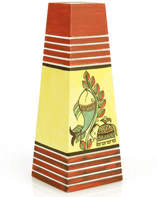 

VarEesha Wooden Vase(11 inch, Multicolor)