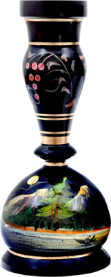 

Genius Bird Wooden Vase(8 inch, Multicolor, Black)