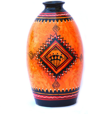 

Art Godaam Hand painted vase Terracotta Vase(9 inch, Multicolor)