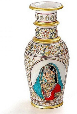 

Pooja Creation Stoneware Vase(12 inch, White)