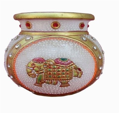 

Chitra Handicraft Marble Lotta Stoneware Vase(4 inch, Multicolor)
