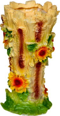 

Bgroovy Sunflower Design Earthenware, Polyresin Vase(7 inch, Multicolor)