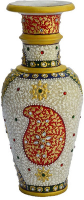 

Chitra Handicraft Marble mango design Flower Vase Stoneware Vase(9 inch, Multicolor)